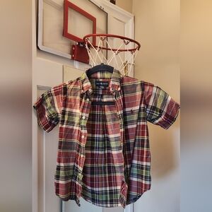 BOYS RALPH LAUREN short sleeve "plaid" button up size 4